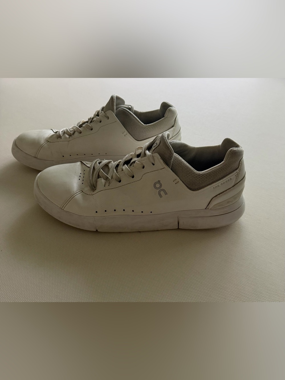 On The Roger Mens Low-Top Sneakers in Off-White